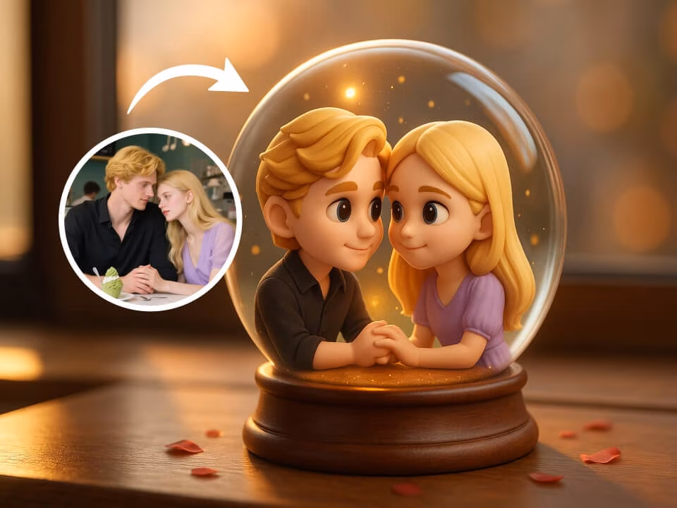 AI 3D Couple Crystal Ball Generator Example 1