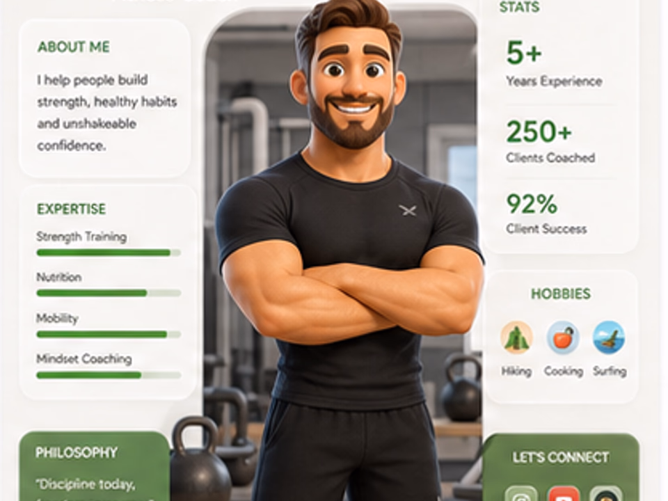 3D personality infographic example