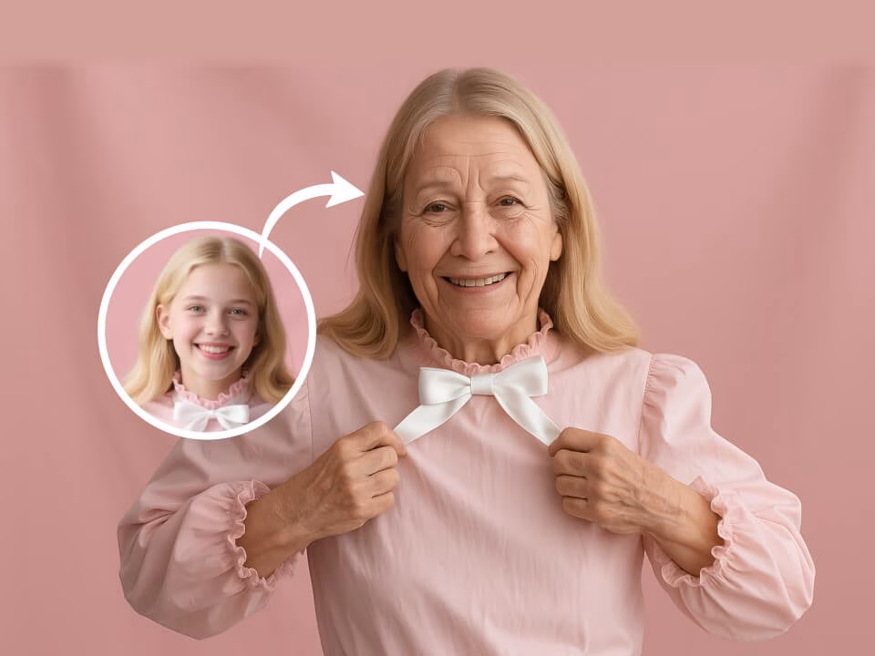 AI Aging Filter sample result with a natural older-version portrait 6