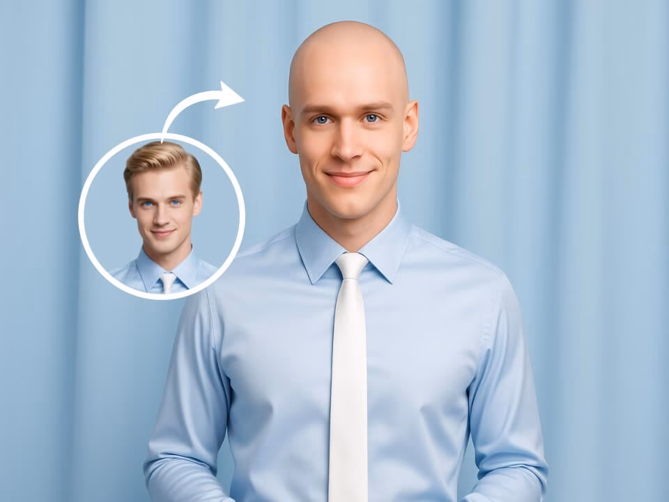AI bald filter portrait example 1