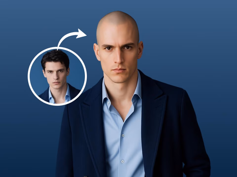 AI bald filter portrait example 3