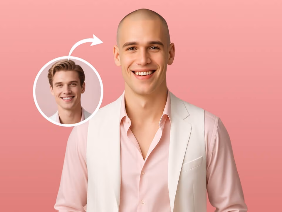 AI bald filter portrait example 4