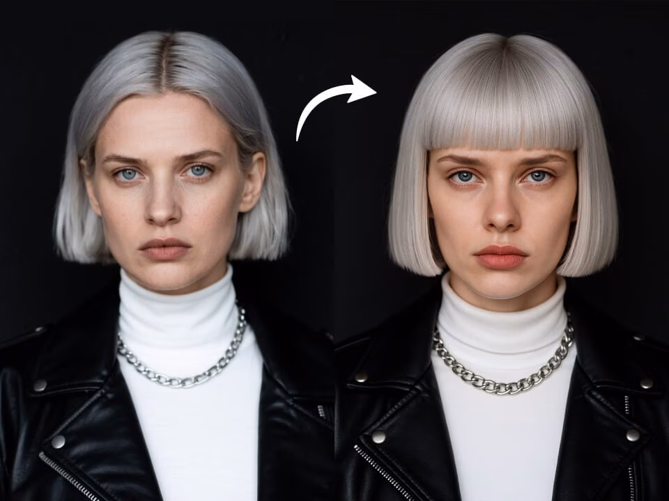 AI bangs filter hairstyle example 4