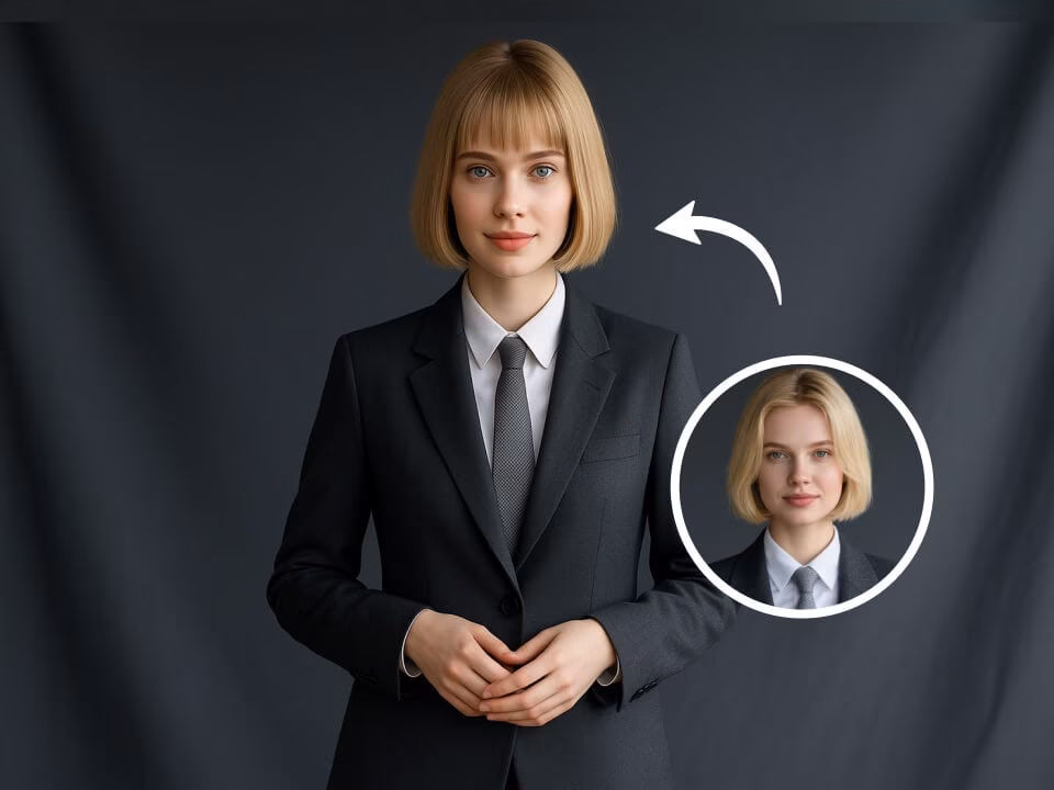 AI bangs filter hairstyle example 5