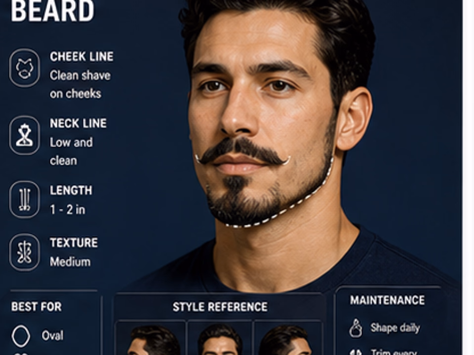 side profile beard analysis poster