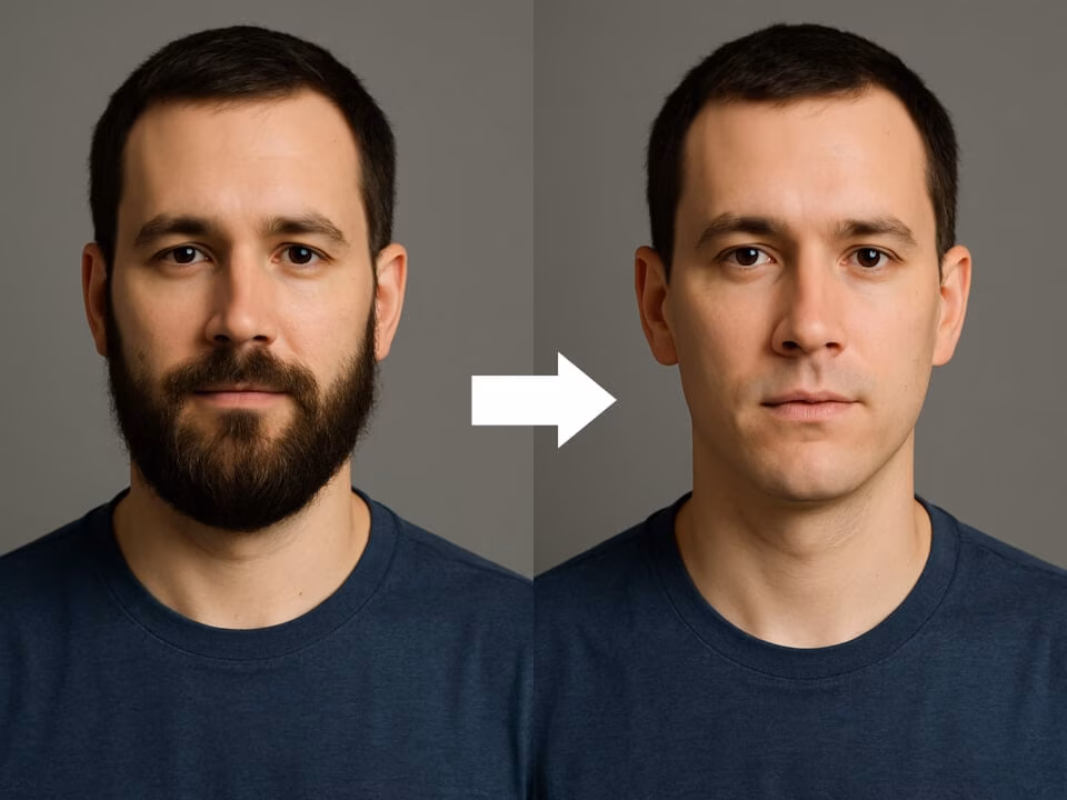 AI Beardless Filter clean-shaven preview example 4