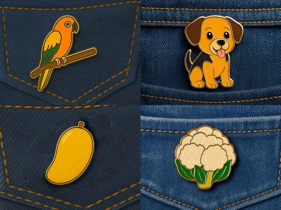 a glossy enamel pin mockup example 1