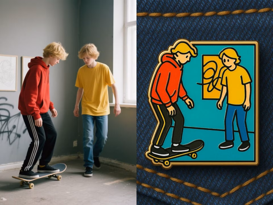 a glossy enamel pin mockup example 3