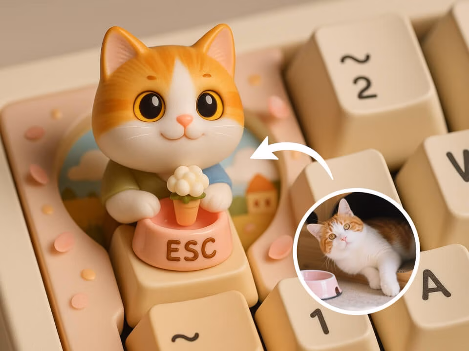 a cute artisan keycap render example 1