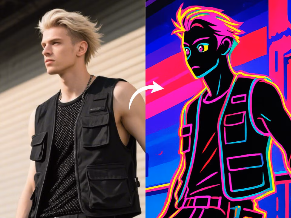 a neon cyberpunk portrait example 5