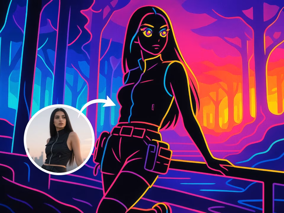 a neon cyberpunk portrait example 6