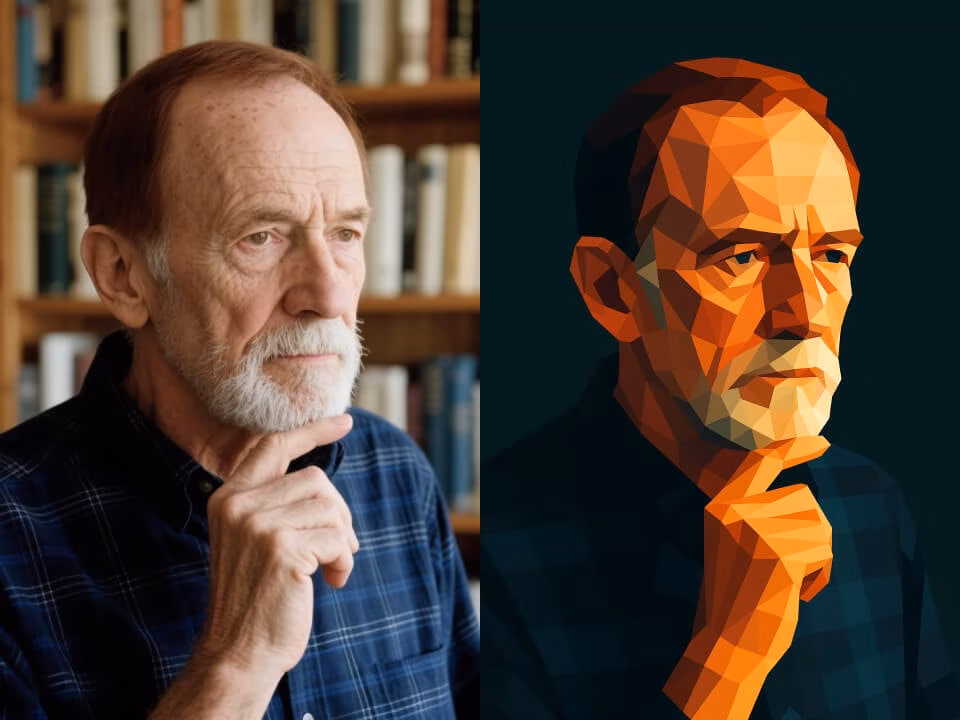 AI geometric face effect example 3