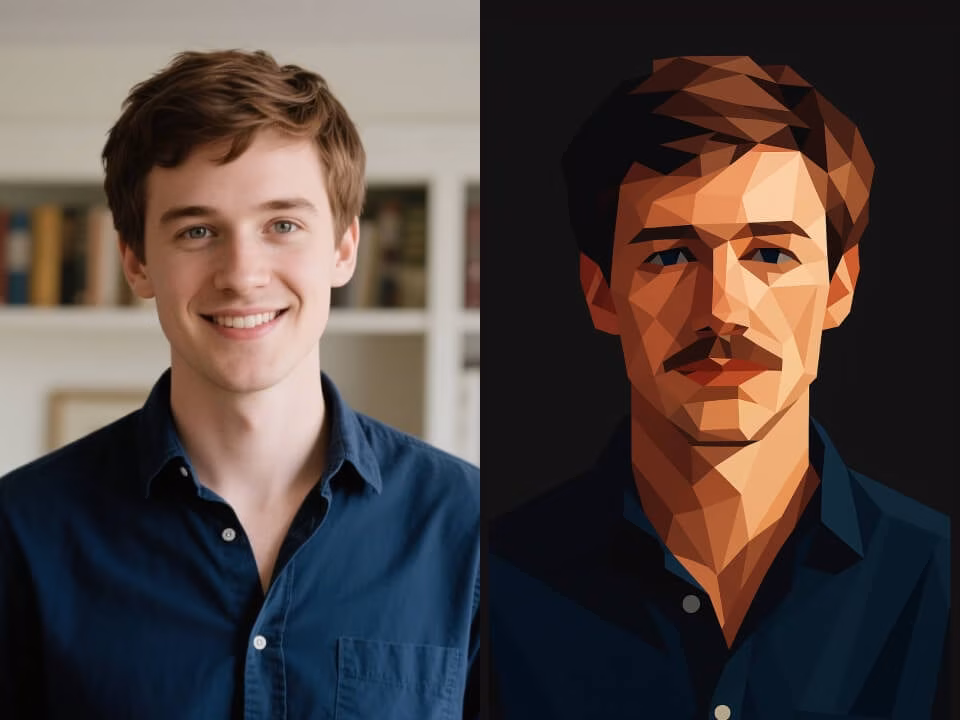 AI geometric face effect example 5