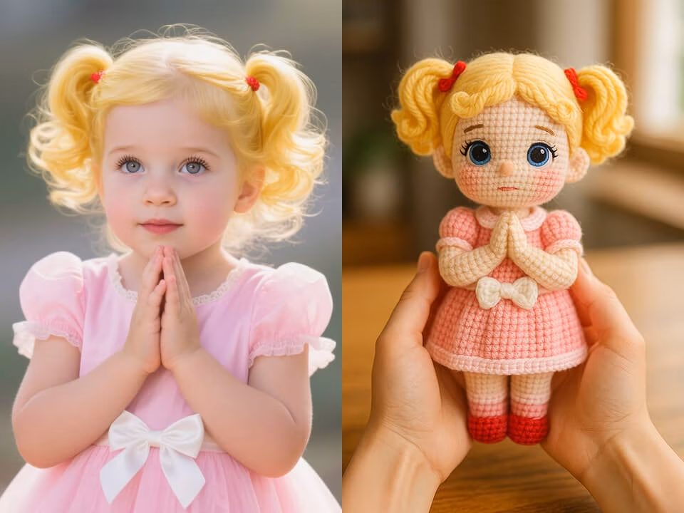 AI knitted doll generated from a portrait photo 3