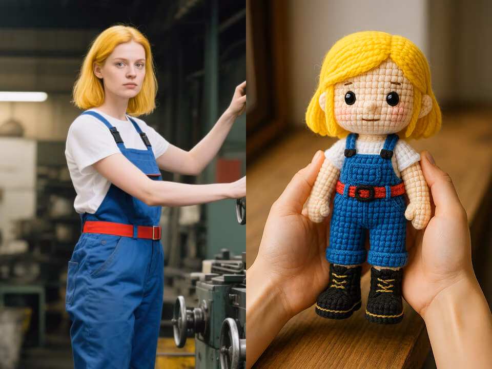 AI knitted doll generated from a portrait photo 5