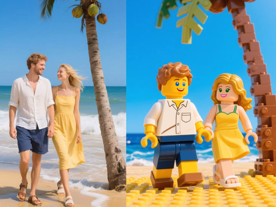 AI LEGO filter brick-style portrait result 2