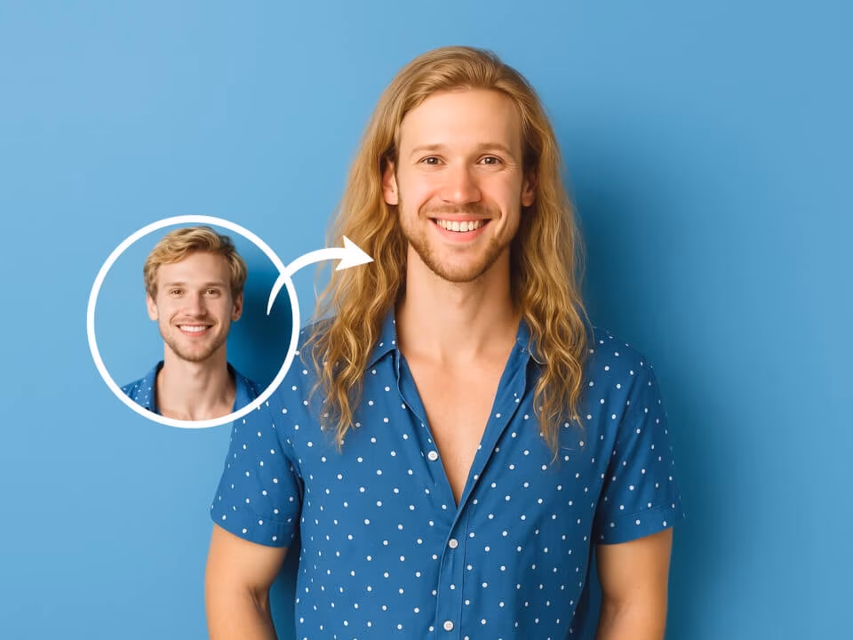AI long hair filter hairstyle preview on portrait 4