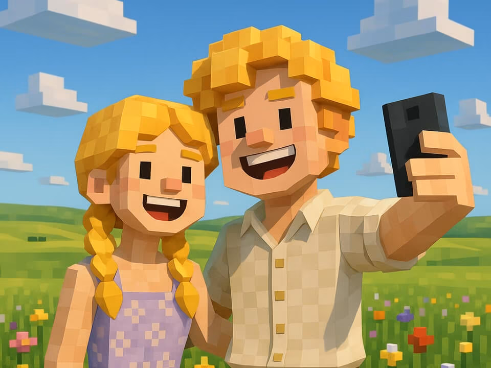Blocky voxel-style AI image result 1