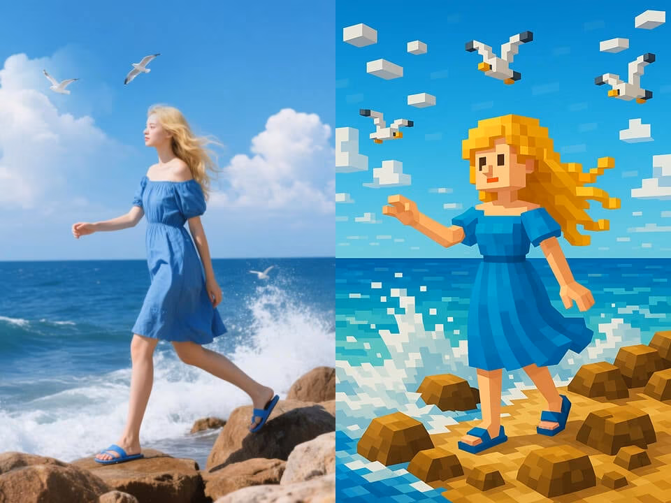 Blocky voxel-style AI image result 5
