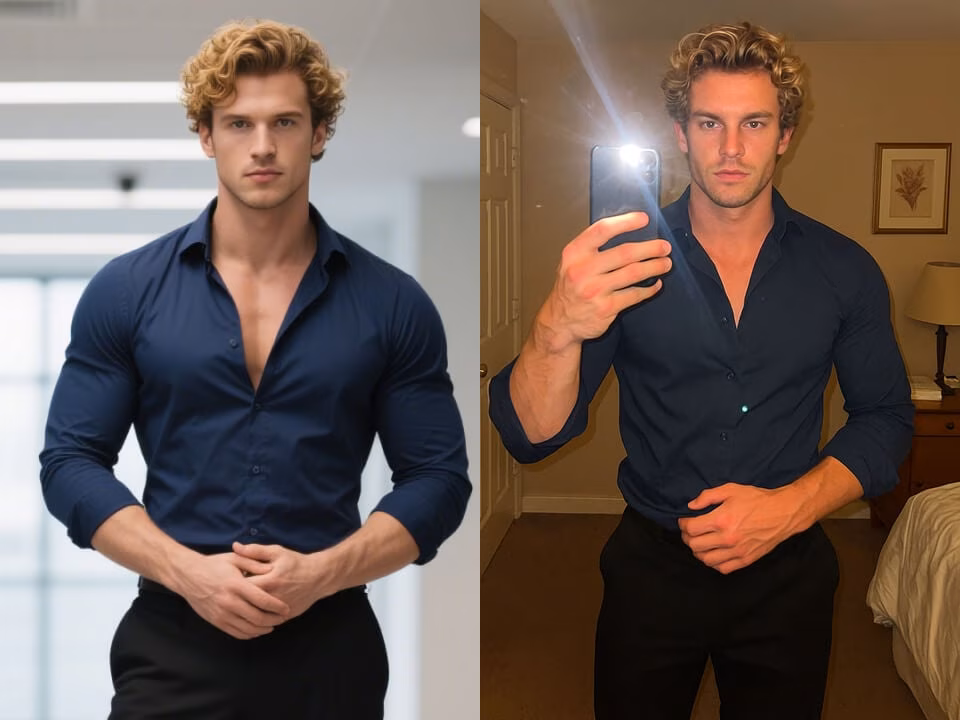 Realistic AI mirror selfie result 3