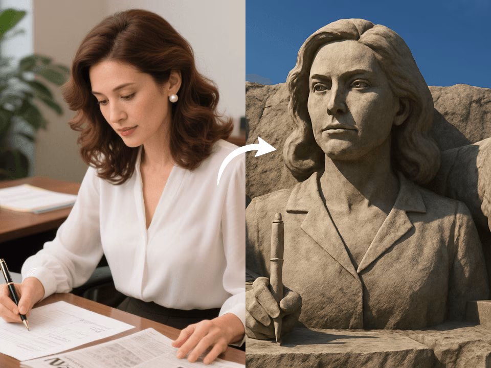 Mount Rushmore-style carved stone portrait 5