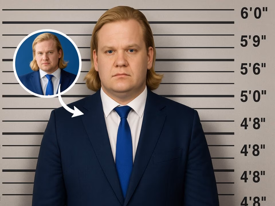 Cinematic AI mugshot-style portrait 4