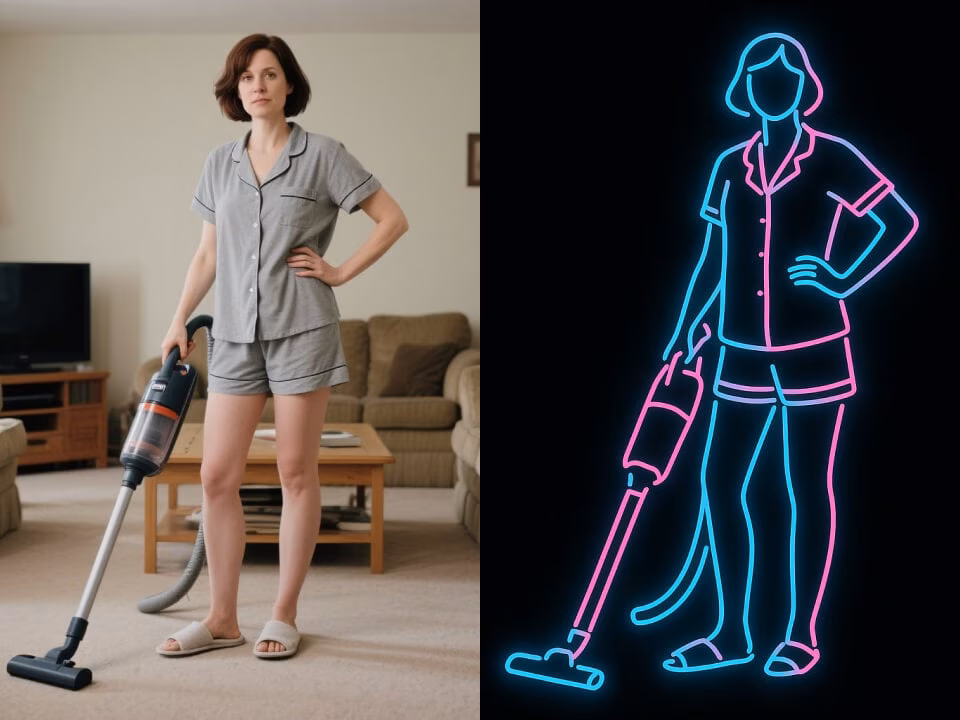 Glowing neon line art portrait result 2