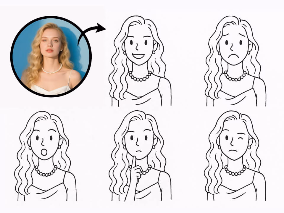 line art emoji avatar example 1