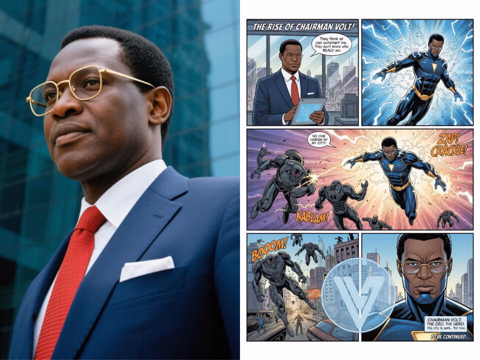 Superhero comic strip generated from a portrait 4