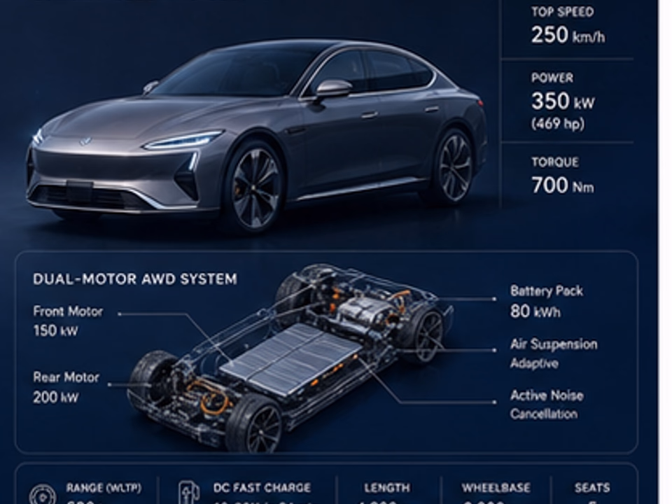 electric car technical infographic poster example